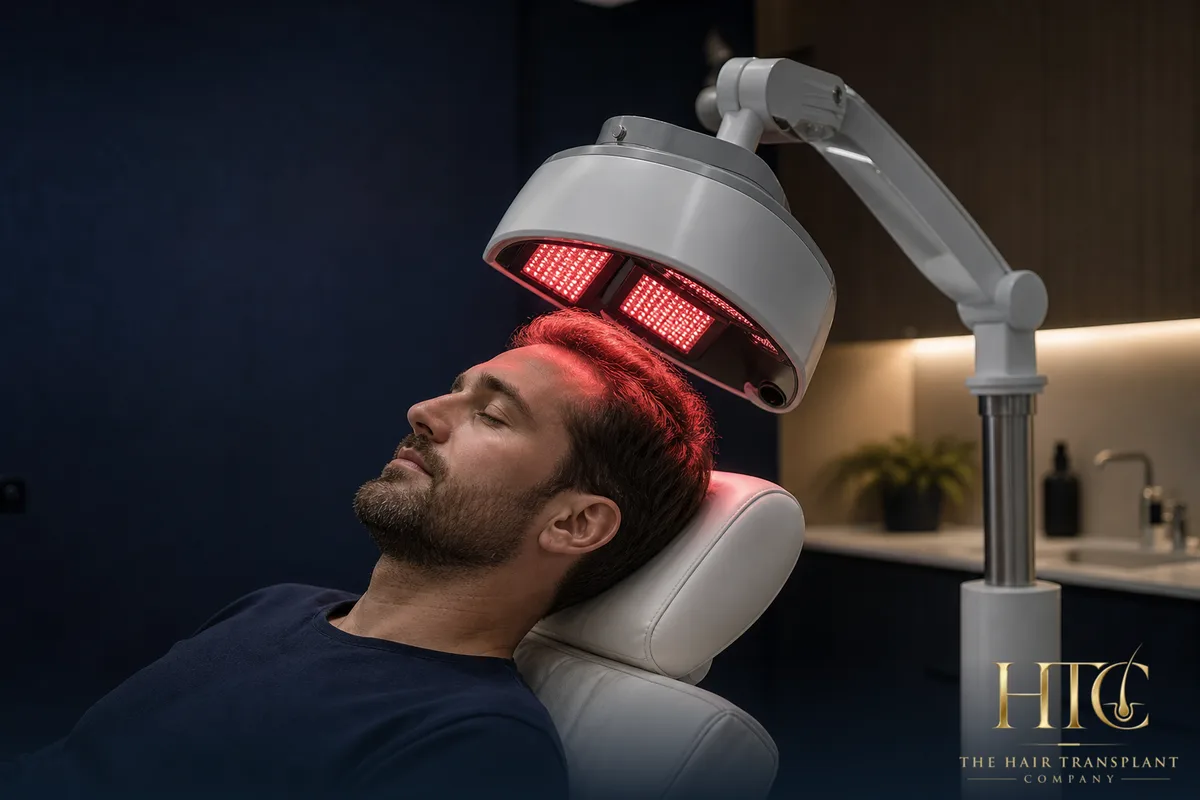 Bio Light low-level light therapy — in-clinic scalp treatment at The Hair Transplant Company